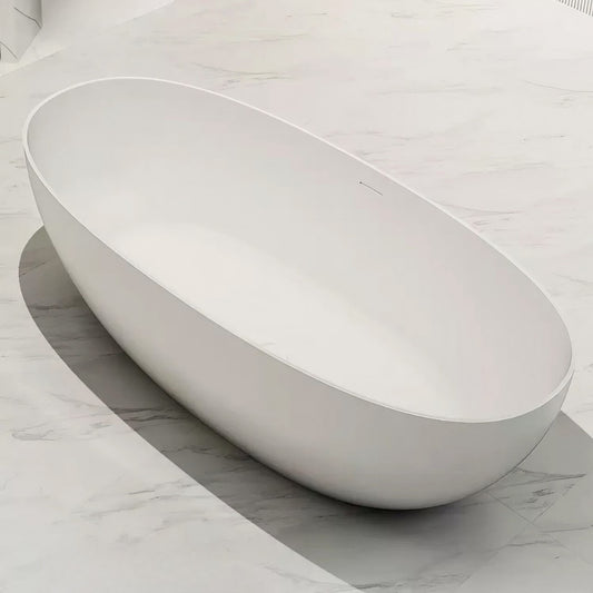 Elegante weiße ovale Einzelbadewanne in 51-Zoll-Größe