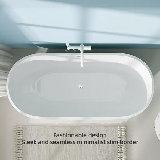 Moderne 47-Zoll Einzel-Soaker-Wanne in schlanker weißer Oberfläche