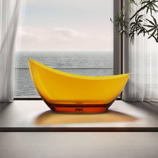 Oval freestanding resin bathtub with double slipper design for comfortable soaking