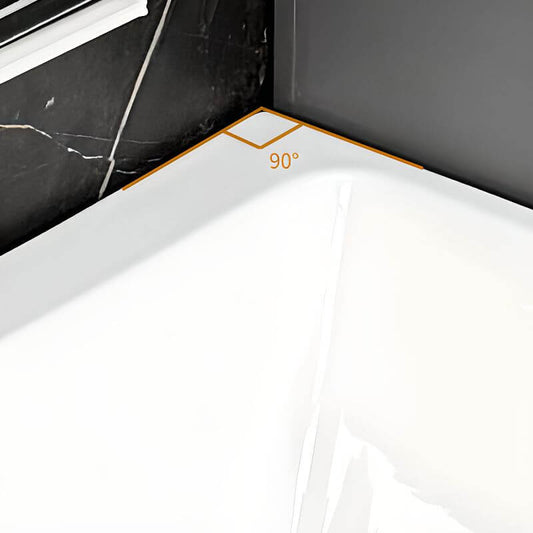Contemporary Ink rectangular freestanding bathtub with back to wall design, polymethyl methacrylate material