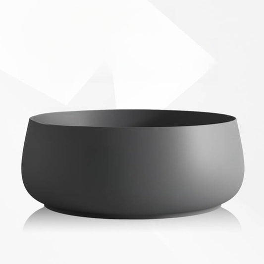 Ink Orbicular freestanding bathtub with roll top and soaking bath therapy features