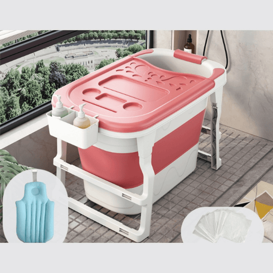 Modern Foldable Bath Tub for Adults - Space-Saving Design with Insulation Lid