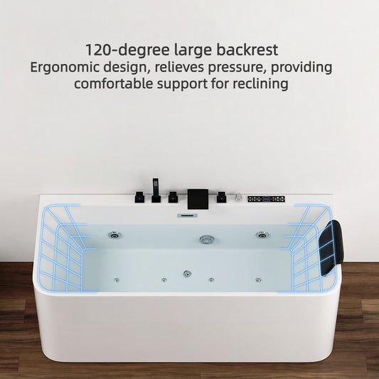 Luxuriöse weiße rechteckige Badewanne mit intelligenten Surfing-Massage-Funktionen