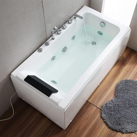 Modern air freestanding bathtub with built-in heater, body jet, and ambient lighting system main product image