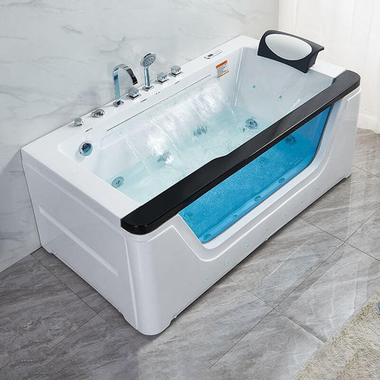 Modern air freestanding bathtub with built-in heater, illuminating lights, and body jet features main product image