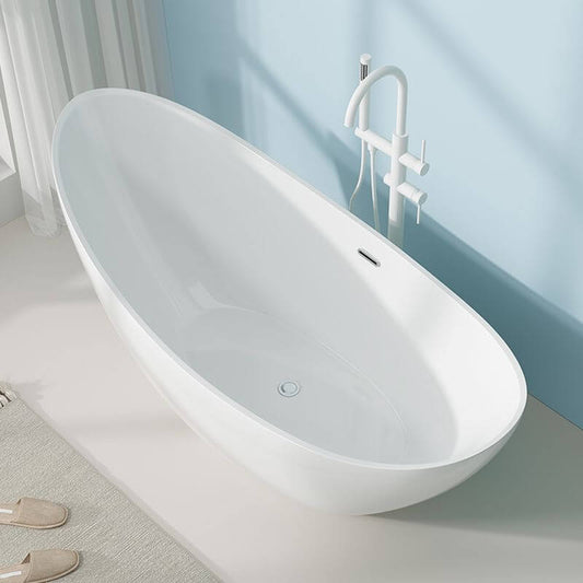 Acrylic White Oval Bathtub