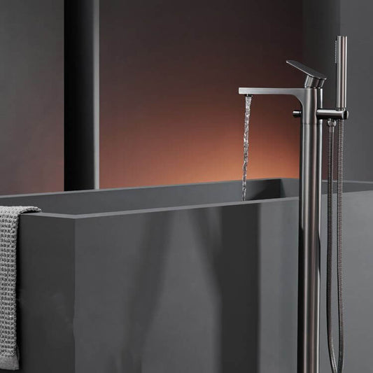 Elegant gun grey bathtub faucet in modern design