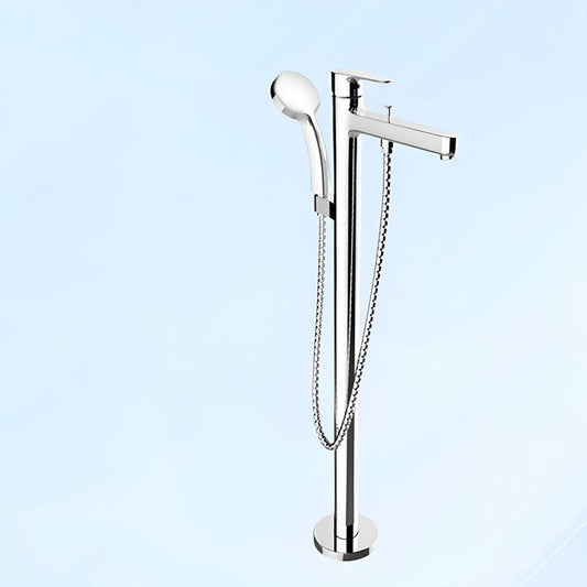 Copper bathtub faucet with hand shower and valve, elegant modern design for bathroom main product image