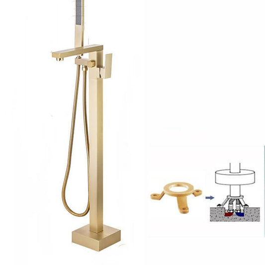 Modern copper bathtub faucet with hand shower, easy to install and stylish bathroom fixture