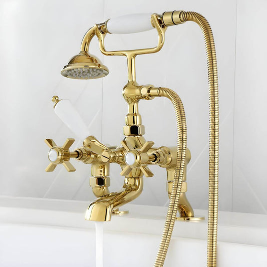 Luxus-Kupfer-Badewannenarmatur-Set in Gold