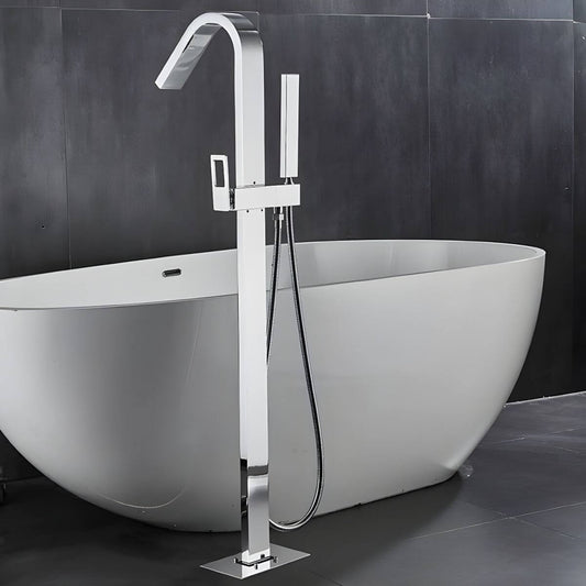 Moderne Kupfer-Badewannenarmatur in schwarzer Farbe