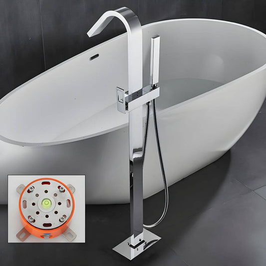 Copper bathtub faucet with hand shower and valve, modern design for bathroom upgrade