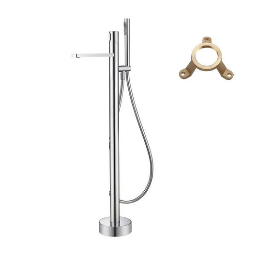 Free standing bathroom bathtub faucet with hand shower and included valve