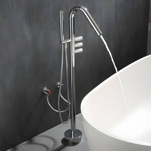 Free standing bathtub faucet with hand shower and volume control for modern bathrooms main product image