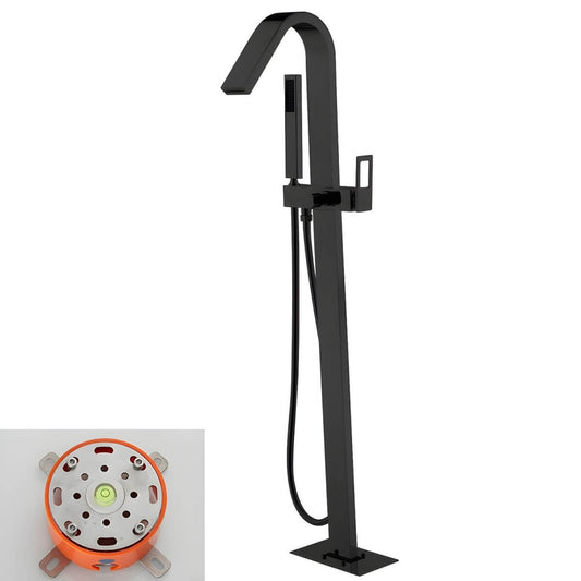 Copper free standing bathtub faucet with hand shower and valve for modern bathrooms