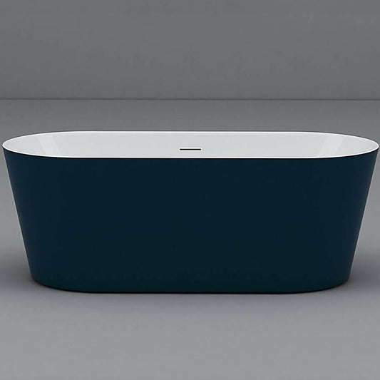 Elliptical freestanding plexiglass bathtub with roll top design for soaking comfort