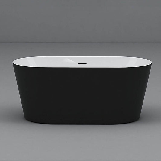 Elliptical freestanding plexiglass bathtub with roll top design for soaking comfort