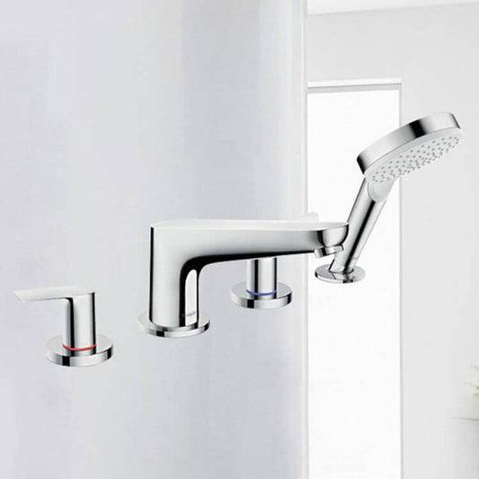 Copper Roman bathtub faucet with hand shower and chrome finish for modern bathrooms main product image
