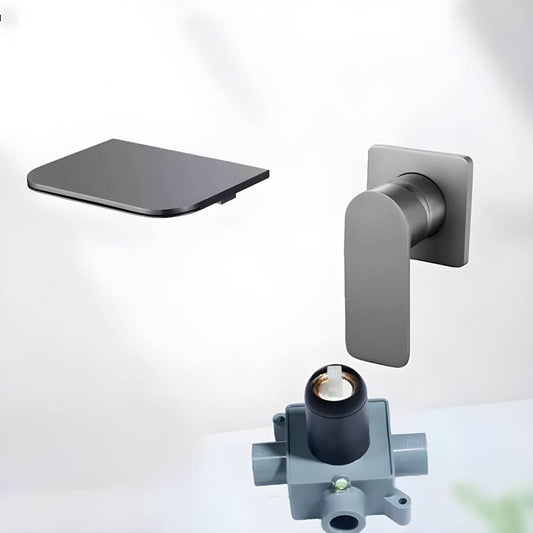 Wall-mounted bathtub spout with waterfall faucet and metal handle for a stylish bath