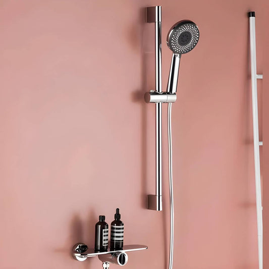 Copper wall-mounted bathtub spout with hand shower faucet and included valve