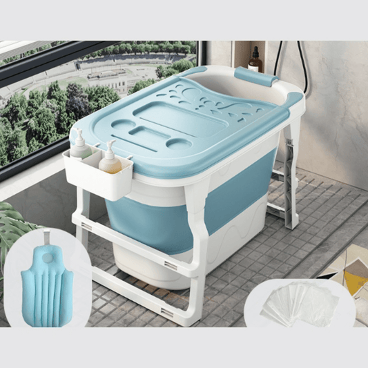 Modern Foldable Bath Tub for Adults - Space-Saving Design with Insulation Lid