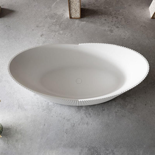 Oval freestanding Lucite bathtub with double slipper soaking design for modern bathrooms