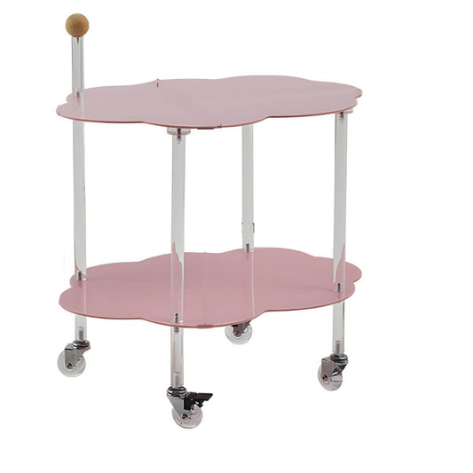 Cloud-Inspired Acrylic Accent Table with Storage Base