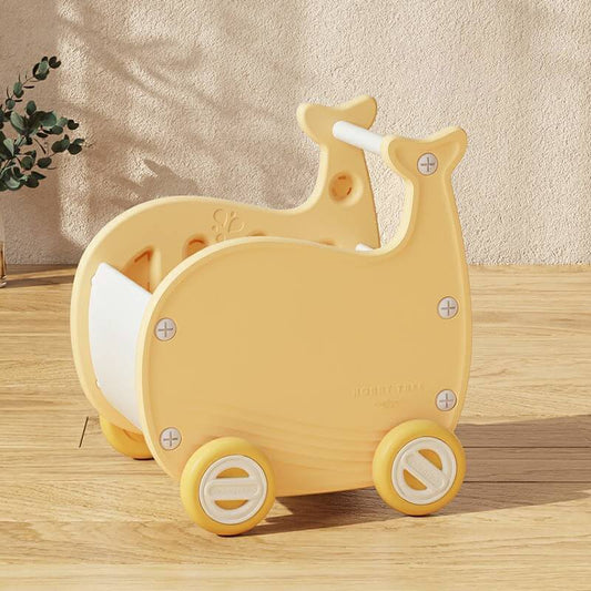 Colorful Plastic Kids Toy Organizer Cart with Casters