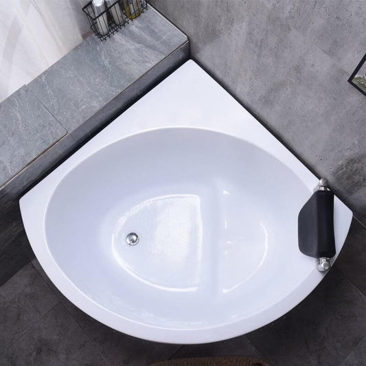 Nook corner bathtub with seat in casual chalk finish, back-to-wall lucite soaking tub, 31.5 by 31.5 inches main product image