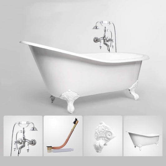 Freestanding Clawfoot Bathtub in Classic Cast Iron Design