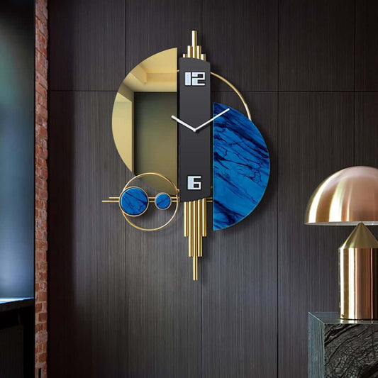 Handmade Geometric Metal Wall Clock with Round Design Main Product Image