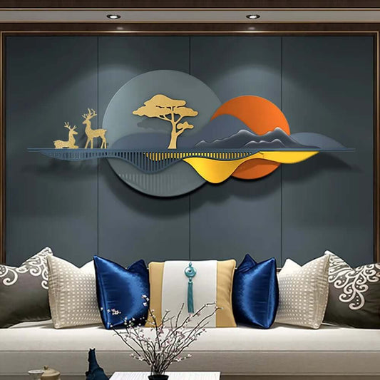 Metal Wall Art in Gold with Farmhouse Flair and Floral Motif Main Product Image
