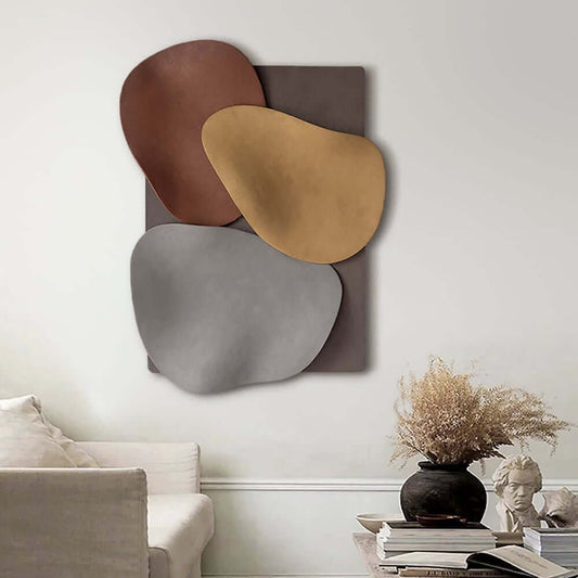 Modern Abstract Wood and Metal Wall Art Decor Main Product Image