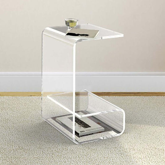 Modern Acrylic C-Shaped Storage Side Table Main Product Image