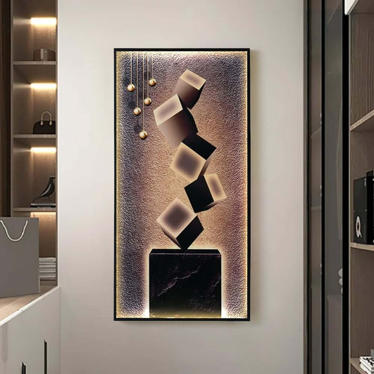 Modern Acrylic Wall Art with Integrated LED Lighting Main Product Image