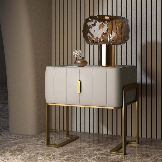 Modern Champagne Nightstand With Sintered Stone Top Main Product Image