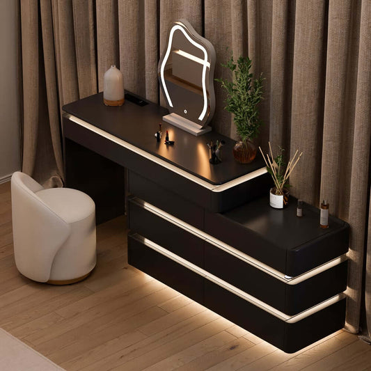 Modern Engineered Wood Makeup Vanity with Extendable Design Main Product Image