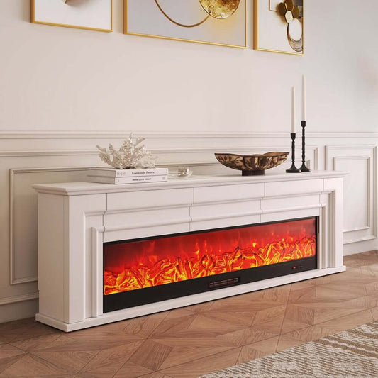Modern Engineered Wood TV Stand With Electric Fireplace Main Product Image