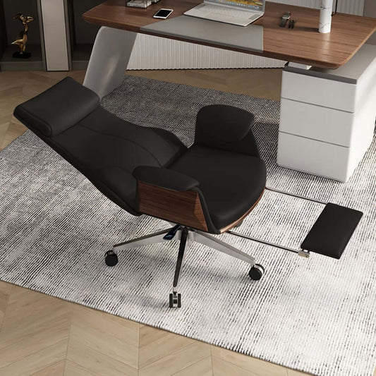 Modern Executive Chair with Adjustable Height and Faux Leather Upholstery Main Product Image