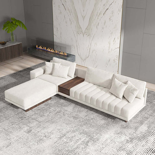 Modern L-Shaped Modular Sectional Sofa with Ottoman Main Product Image