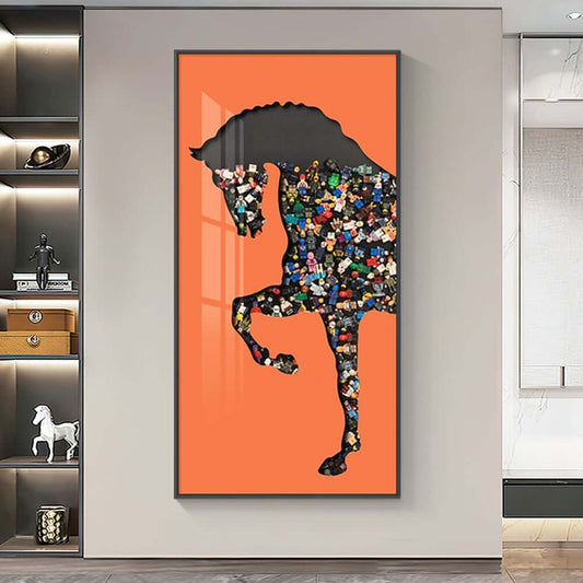 Modern Multi-Color Animal Wall Art in Aluminium Alloy Frame Main Product Image