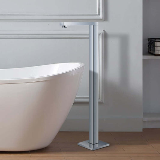 Modern Single Hole Brass Bathtub Faucet in Chrome Finish Main Product Image