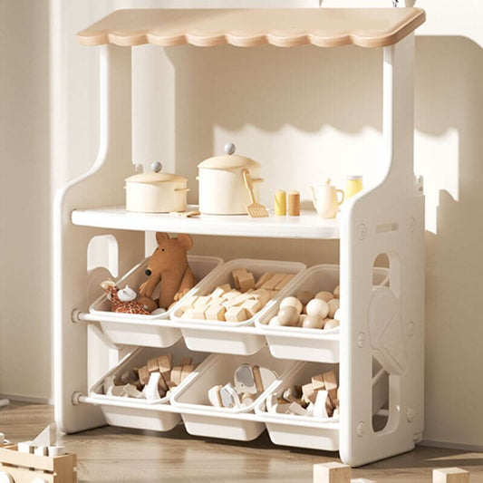Nordic-Style Plastic Toy Storage Unit with Open Display Shelf Main Product Image