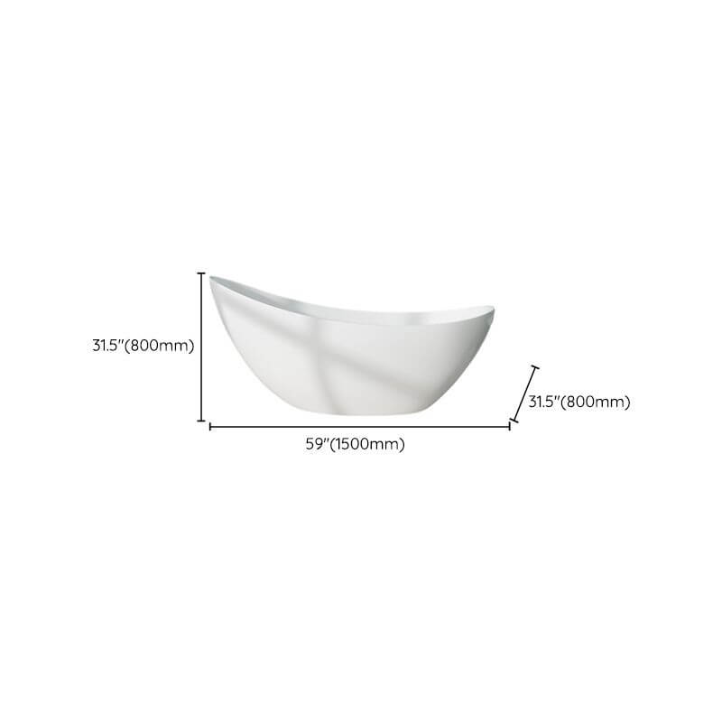 Baignoire oblongue contemporaine Chalk 59 pouces