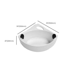 Nook Corner Bathtub with Seat Casual Chalk Back to Wall Lucite Soaking Design, 55"L x 55"W x 25"H Bathtubs