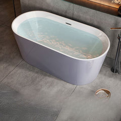 Ink Freestanding Bathtub with Roll Top, Oval Shape, Contemporary Style, Polymethyl Methacrylate (pmma) Material, and Soaking Bath Therapy, 47"L x 26"W x 23"H Bathtubs