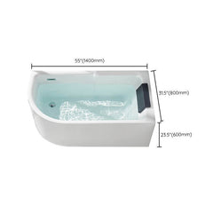 Modern White Acrylic Corner Soaking Bathtub with Non-Slip Surface and Overflow Hole - Tub with Deck Faucets Left 47"L x 30"W x 24"H Bathtubs