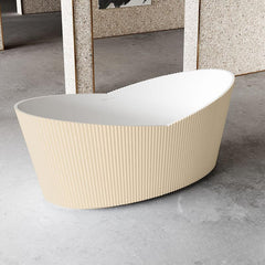 Modish Lucite Oval Freestanding Bathtub with Double Slipper Soaking Design Bathtubs