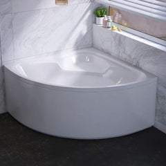Nook Corner Bathtub with Seat Casual Chalk Back to Wall Lucite Soaking Design, 51.2"L x 51.2"W x 23.6"H Bathtubs