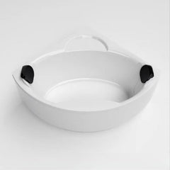 Nook Corner Bathtub with Seat Casual Chalk Back to Wall Lucite Soaking Design, 55"L x 55"W x 25"H Bathtubs